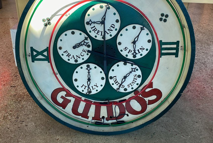 Clock - Vintage Guidos Wooden World Clock